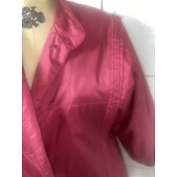 Vintage 80s Women’s Rain Trench Coat Pink Removable Quilt Lined Sz Small Korea - Picture 12 of 12
